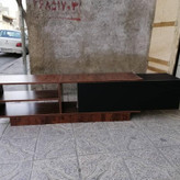 میز تلویزیون ام دی اف مشکی سوپر مات و گردویی جنس درجه یک